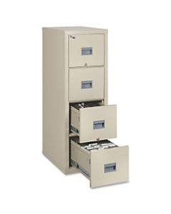 FireKing Patriot 25inD Vertical 4-Drawer File Cabinet, Metal, Parchment, Dock To Dock Delivery