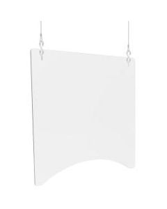 Deflect-O Polycarbonate Hanging Barriers, 24in x 1/8in, Square, Clear, Set Of 2 Barriers