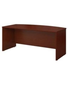 Bush Business Furniture Components Bow Front Desk, 72inW x 36inD, Mahogany, Standard Delivery