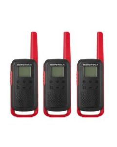 Motorola TalkAbout 2-Way Radios, T210TP, Black/Red, Set Of 3 Radios