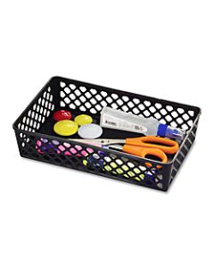 OIC Plastic Supply Baskets, Large Size, 30% Recycled, Black, Pack Of 2