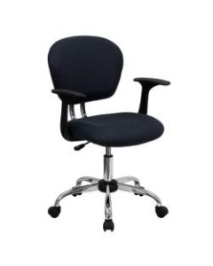 Flash Furniture Mesh Mid-Back Swivel Task Chair With Arms, Gray/Silver