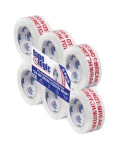 Tape Logic Do Not Break Stretch Wrap Preprinted Carton Sealing Tape, 3in Core, 2in x 110 Yd., Red/White, Pack Of 6