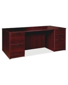 Lorell Prominence 2.0 Double Pedestal Desk, 72inW x 36inD, Mahogany