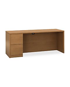 HON 10500 H105904L Credenza - 2-Drawer - 72in x 24in x 29.5in x 1.1in - 2 - Single Pedestal on Left Side - Material: Wood - Finish: Harvest, Laminate
