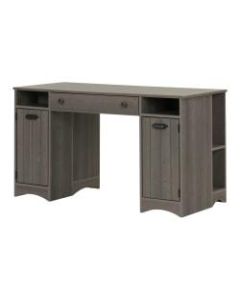 South Shore Artwork Rectangle Craft Table With Storage, Gray Maple