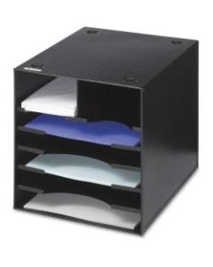 Safco Steel Desktop Sorter, 7 Compartments, 10inH x 10inW x 12inD, Black