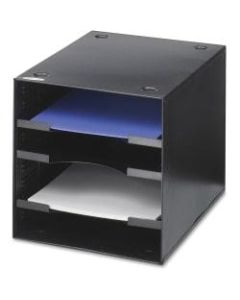 Safco Steel Desktop Sorter, 4 Compartments, 10inH x 10inW x 12inD, Black