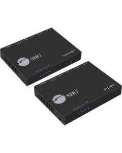 SIIG 4K HDMI HDBaseT Extender Over Single Cat5e/6 with RS-232, IR & PoC - 100m - 1 Input Device - 1 Output Device - 328.08 ft Range - 2 x Network (RJ-45) - 1 x HDMI In - 1 x HDMI Out - Serial Port - 4K - 3840 x 2160 - Twisted Pair - Category 6