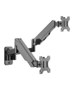High Premium Aluminum Gas Spring Wall Mount - Dual Monitor 17in to 32in - Detachable & Rotatable VESA Plate 75x75mm 100x100mm