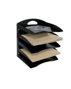 Brenton Studio 5-Tier Horizontal Desk Organizer, Letter Size, 13 1/4inH x 12 1/8inW x 8 3/4inD, 58% Recycled, Black