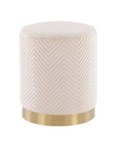 LumiSource Marla Chevron Ottoman, Gold/Cream