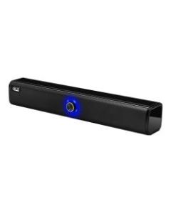 Adesso Xtream S6 Portable Bluetooth & Aux Sound Bar Speaker - 10W x 2 -Black - 3.5mm - Rechargeable Battery - Volume Control Knob - Wired/Wireless