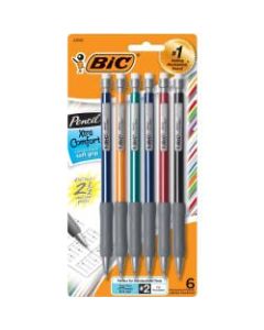 BIC Matic Grip Mechanical Pencils - #2 Lead - 0.5 mm Lead Diameter - Black Lead - Black, Gray Barrel - 6 / Pack