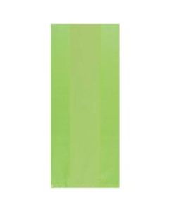Amscan Large Plastic Treat Bags, 11-1/2inH x 5inW x 3-1/4inD, Kiwi Green, Pack Of 100 Bags