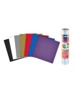 Brother ScanNCut Adhesive Craft Vinyl And Grid Transfer Tape, Assorted Colors, Set Of 10 Sheets