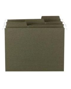 Smead FasTab Hanging Folders With 1/3-Cut Tabs, Letter Size, Standard Green, Box Of 20 Folders
