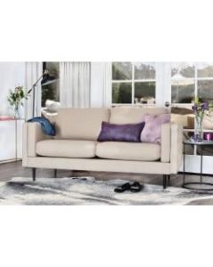 Elle Decor Simone Double-Track Arm Sofa, Cream/Espresso