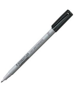 Staedtler Lumocolor Fine Point Waterbased Marker - Fine Point Type - Black Water Based Ink - Black Polypropylene Barrel - 10 / Box