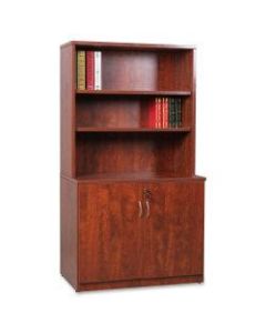 Lorell Essentials 36inW Storage Cabinet, Cherry