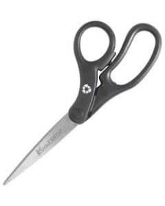 Westcott KleenEarth 8in Basic Recycled Bent Scissors - 8in Overall Length - Bent-left/right - Stainless Steel - Black - 1 Each