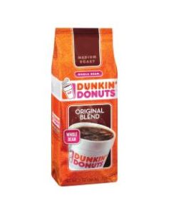 Dunkin Donuts Original Blend Whole Bean Coffee, Medium Roast, 12 Oz Per Bag