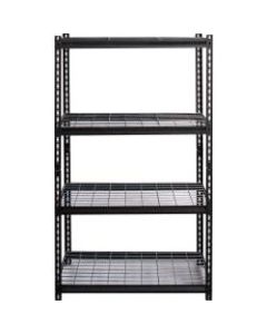 Lorell Wire Deck Shelving - 60in Height x 36in Width x 18in Depth - Recycled - Black - Steel - 1Each