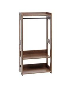 IRIS Compact Wood Garment Rack, 47-1/4inH x 23-5/8inW x 12-5/8inD, Brown