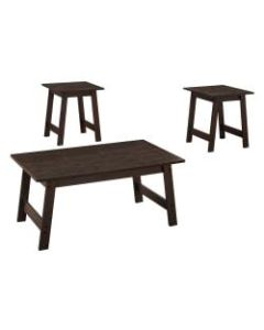 Monarch Specialties Milos 3-Piece Table Set, Espresso