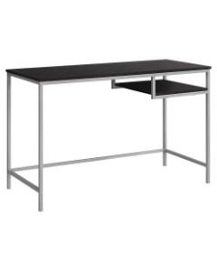 Monarch Specialties Computer Desk With Hanging Shelf, Cappuccino/Silver