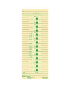Office Depot Brand Time Cards, Weekly, Monday-Sunday Format, 1-Sided, 3 3/8in x 8 7/8in, Manila, Pack Of 100