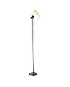 Adesso Swivel Torchiere Floor Lamp, 71-1/2inH, White Shade/Black Base