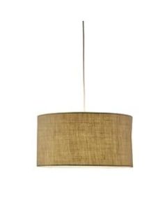 Adesso Harvest Pendant Ceiling Lamp, 15inW, Wheat Burlap Drum Shade