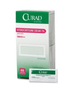 Curad Hydrocortisone Cream 1 Pct Packets - For Eczema, Allergic Rashes, Psoriasis - 0.05 oz - 48 / Box