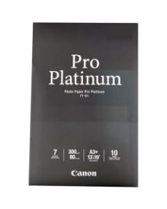 Canon Pro Platinum Photo Paper, 13in x 19in, 98 (U.S.) Brightness, 80 Lb, White, Pack Of 10 Sheets