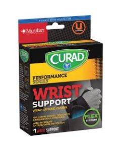 Curad Microban Universal Wrist Support - Latex-free, Antimicrobial, Anti-bacterial - 1.5in5.1in - Black