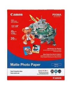 Canon Matte Photo Paper, 13in x 19in, White, Pack Of 20 Sheets