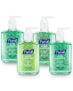 PURELL Advanced Hand Sanitizer Soothing Gel, Fresh Scent,  8 fl oz Pump Bottle, 4/CT