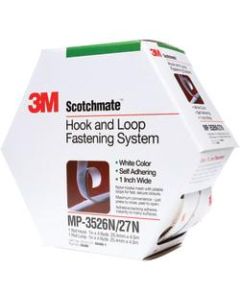 3M Scotchmate Fastener Combo Pack, 1in x 15ft, White
