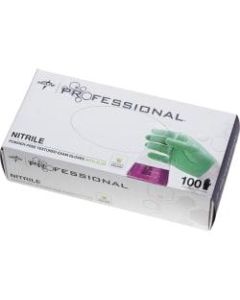 Medline Professional Series Aloetouch Gloves - X-Large Size - Nitrile - Green - Beaded Cuff, Latex-free, Powder-free, Non-sterile, Textured - For Laboratory Application - 100 / Box - 5.9 mil Thickness - 9.50in Glove Length