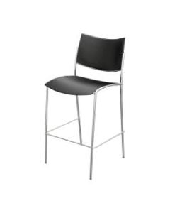 Mayline Escalate Series Stackable Stool, Black/Silver, Set Of 2