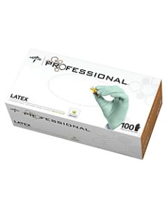 Medline Professional Aloe-Coated Latex Disposable Exam Gloves, X-Large, Green, Box Of 100
