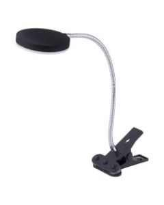 Bostitch Metal Gooseneck Clamp-On LED Desk Lamp, 13-9/16inH, Black