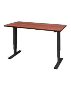 Safco Electric 72inW Height-Adjustable Table Top, Rectangular, Cherry