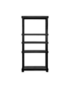 Inval 5-Level Modular Adjustable Shelf, 75inH x 17-3/4inW x 35-13/16inD, Black
