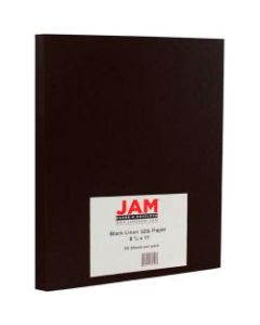 JAM Paper Printer Paper, Letter Size (8 1/2in x 11in), 32 Lb, Black Linen, Ream Of 50 Sheets
