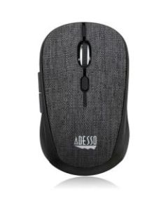 Adesso iMouse S80B - Wireless Fabric Optical Mini Mouse (Black) - Optical - Wireless - Radio Frequency - 2.40 GHz - No - Black - USB - 1600 dpi - Scroll Wheel - 6 Button(s) - Symmetrical