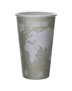 Eco-Products World Art Hot Beverage Cups, 16 Oz, Green, Case of 1,000