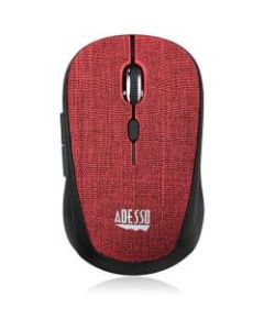 Adesso iMouse S80R - Wireless Fabric Optical Mini Mouse (Red) - Optical - Wireless - Radio Frequency - 2.40 GHz - No - Red - USB - 1600 dpi - Scroll Wheel - 6 Button(s) - Symmetrical