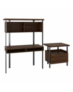 Bush Furniture Architect Small Computer Desk With Hutch And Lateral File Cabinet, Modern Walnut, Standard Delivery